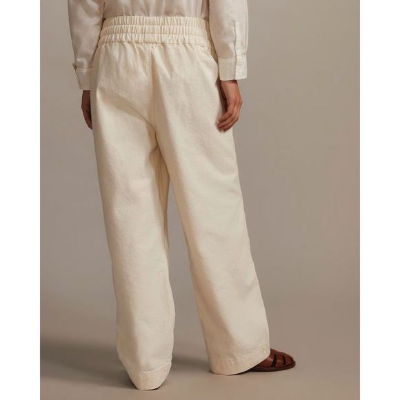 Everlane The Canvas Organic Cotton Pull-On Pant Wide Leg Bone Size S NWT - Picture 2 of 13
